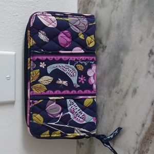 Vera Bradley Zip Around Wallet in Floral Nightingale Pattern